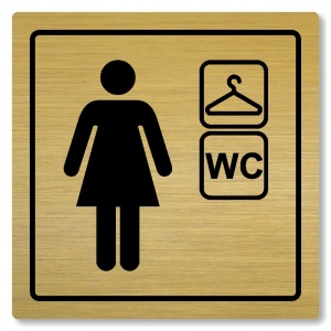 Šatna ženy, wc, 100x100mm, zlatá, Arizona
